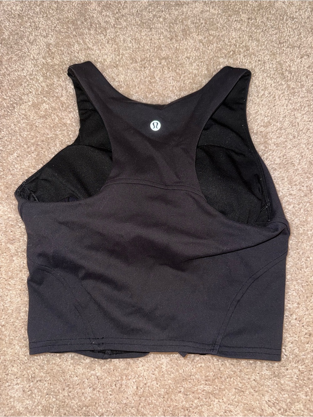 Lululemon Black High Neck Cropped Tank Top - Picture 2 of 2